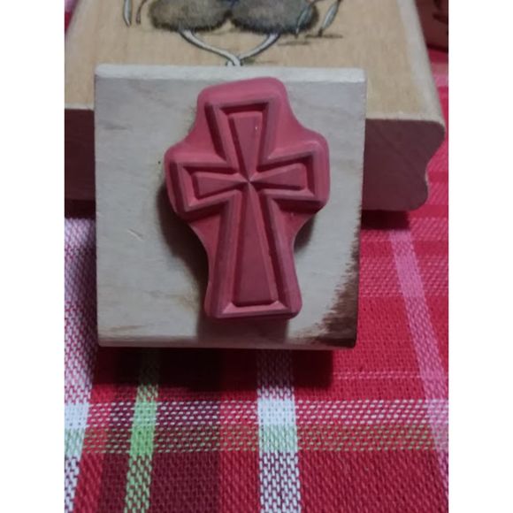 Stampabilities 1999 Wood Rubber Stamp-CROSS 1023 Scrapbooking Religious - Picture 2 of 4